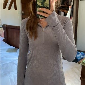 Lulu lemon floral grey quarter zip